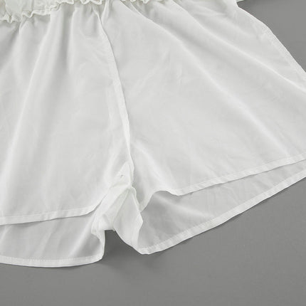 Flowy Ruffle Skirt for Women Casual Boho High Waist Pleated Mini Skirts