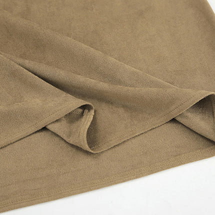 Women Fall Winter Elegant Faux Suede Maxi Skirt High Waist Pencil Long Skirt