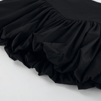 Women Bubble Mini Skirt High Waist Ruffle Pleated Summer A Line Short Skirts