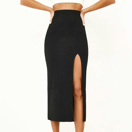Midi Skirts for Women Summer High Waisted Bodycon Slit Long Skirt