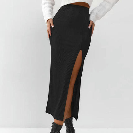 Midi Skirts for Women Summer High Waisted Bodycon Slit Long Skirt