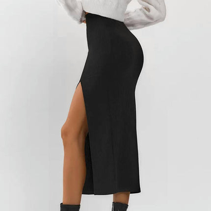 Midi Skirts for Women Summer High Waisted Bodycon Slit Long Skirt