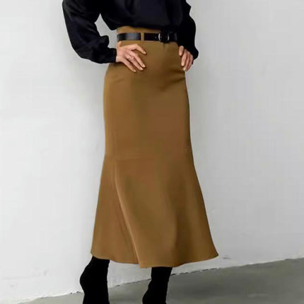 Women's High Waist Skirts Bodycon Mermaid Elegant Midi Skirt