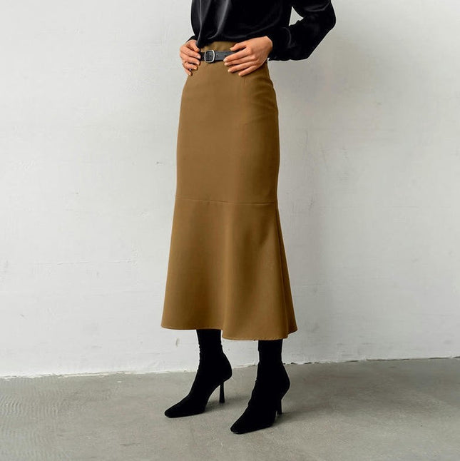 Women's High Waist Skirts Bodycon Mermaid Elegant Midi Skirt