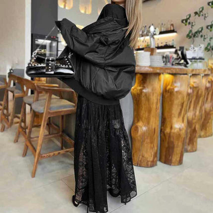 Women's Sexy Sheer Lace Long Skirt High Waisted Floral A Line Maxi Skirts