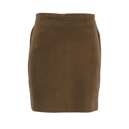 Faux Suede Skirts for Women High Waisted Bodycon Mini Skirt