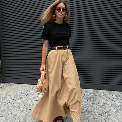 Maxi Skirts for Women Casual High Waisted A Line Flowy Long Skirt