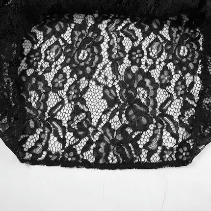 Women See Through Maxi Skirts High Waist Floral Lace A Line Long Skirts