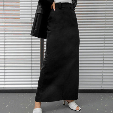 Women's Maxi Pencil Skirts Casual Work Office High Waisted Trendy Long Skirt with Slit
