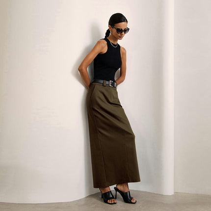 Women's Maxi Pencil Skirts Casual Work Office High Waisted Trendy Long Skirt with Slit