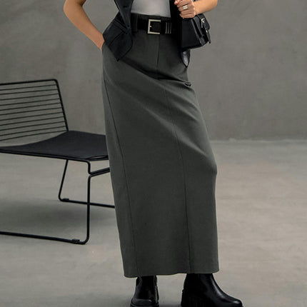 Women's Maxi Pencil Skirts Casual Work Office High Waisted Trendy Long Skirt with Slit