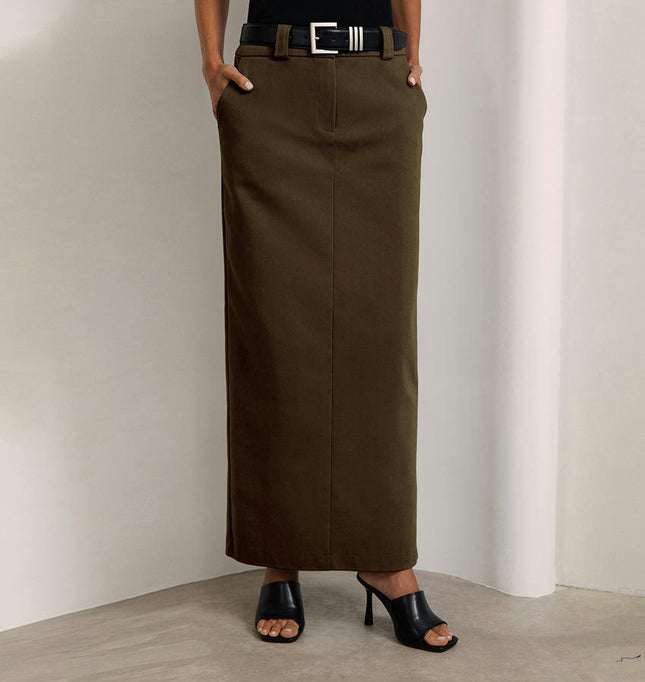 Women's Maxi Pencil Skirts Casual Work Office High Waisted Trendy Long Skirt with Slit