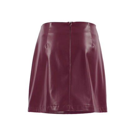 Womens Faux Leather Short Skirt High Waist A Line Pencil Sexy Mini Skirt