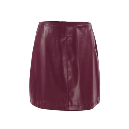 Womens Faux Leather Short Skirt High Waist A Line Pencil Sexy Mini Skirt