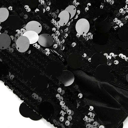 Women's Sequin Short Skirts Sparkle High Waisted Bodycon Mini Skirts