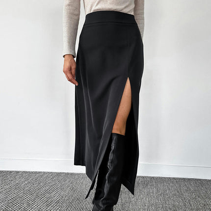 Women's Flowy Maxi Skirt High Waist Elegant A-Line Slit Swing Long Skirts