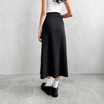 Women's Flowy Maxi Skirt High Waist Elegant A-Line Slit Swing Long Skirts