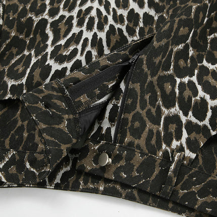 Women's High Waist Leopard Print Maxi Skirt Casual Slit Pencil Long Skirts