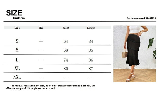 Women's Pencil Skirt High Waist Stretch Casual Midi Bodycon Fishtail Skirt