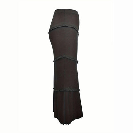 Women's Pencil Skirt High Waist Stretch Casual Midi Bodycon Fishtail Skirt
