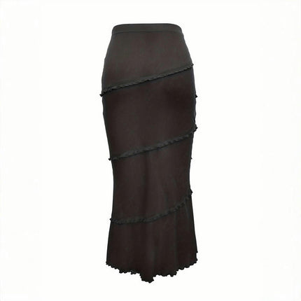 Women's Pencil Skirt High Waist Stretch Casual Midi Bodycon Fishtail Skirt