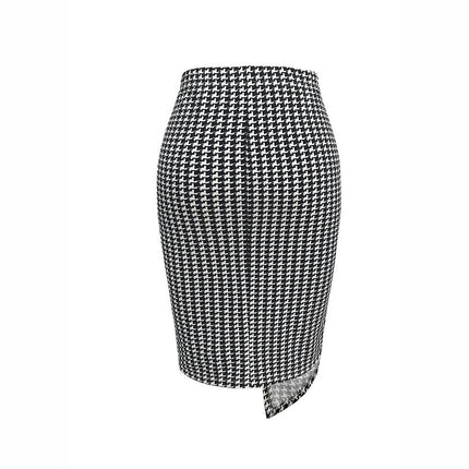 Women's Knee Length Stretch Pencil Skirt High Waisted Bodycon Twist Front Midi Skirt
