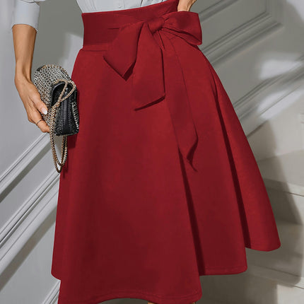 Women's High Waist A-Line Vinage Skirt Skater Flared Midi Skirt