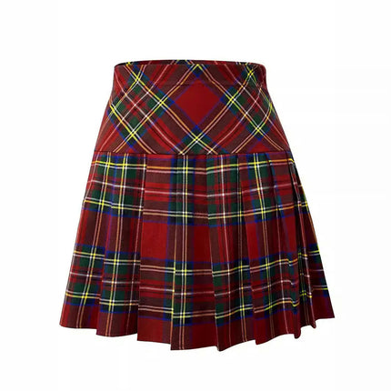 Womens High Waisted Pleated Tennis Skirt School A-Line Skater Skirts