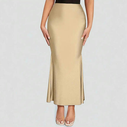 Women's Sexy Bodycon High Waist Stretchy Solid Fishtail Pencil Long Skirts