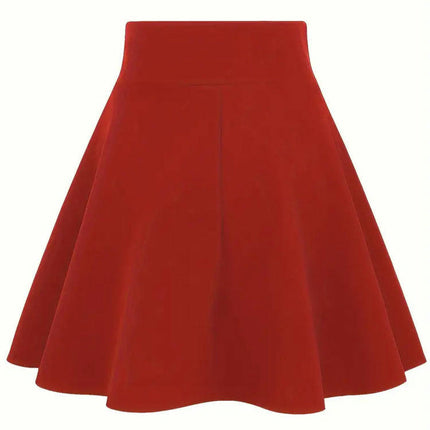 Women's High Waist A-Line Mini Skirt Skater Flared Short Skirt