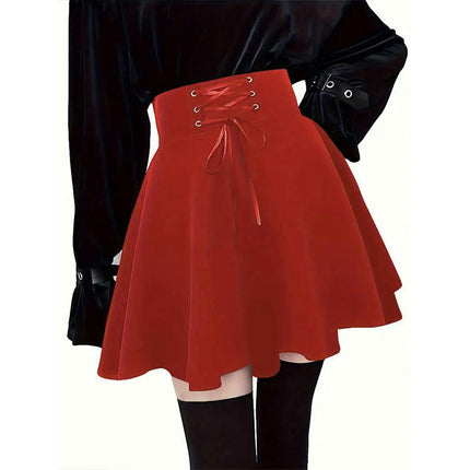 Women's High Waist A-Line Mini Skirt Skater Flared Short Skirt