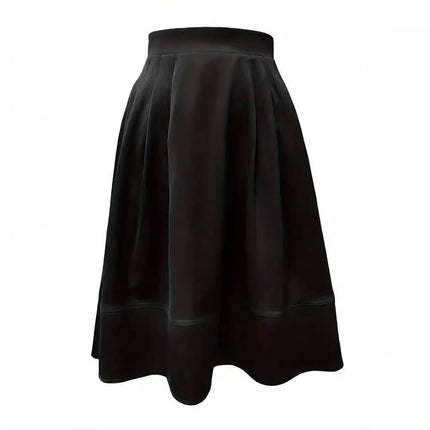 Women's Satin Skirt High Waist Pleated A Line Swing Midi Skirts