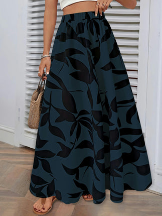 Women's Boho Floral Print Long Skirts High Waist Flowy A Line Maxi Skirt