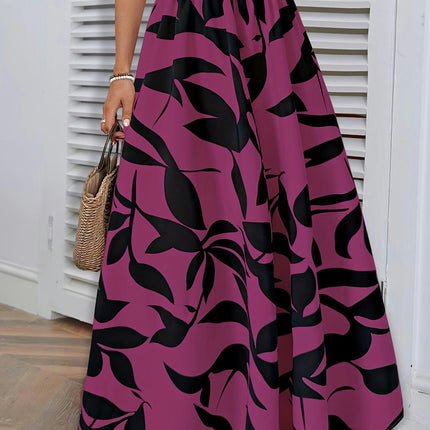 Women's Boho Floral Print Long Skirts High Waist Flowy A Line Maxi Skirt
