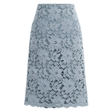 Women's Elegant Floral Lace Knee Length Pencil Skirt