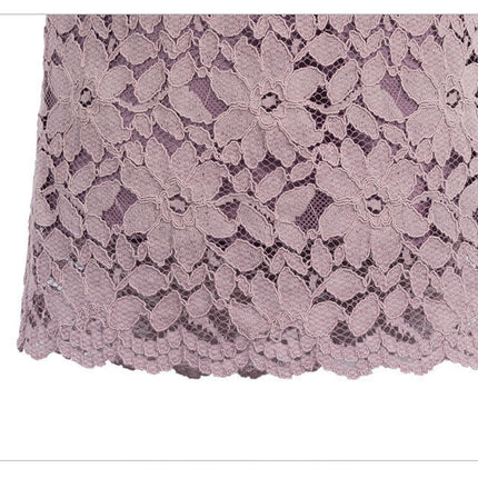 Women's Elegant Floral Lace Knee Length Pencil Skirt