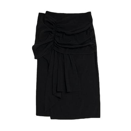 Women's Casual Ruched Split Midi Skirt High Waist Bodycon Pencil Skirt