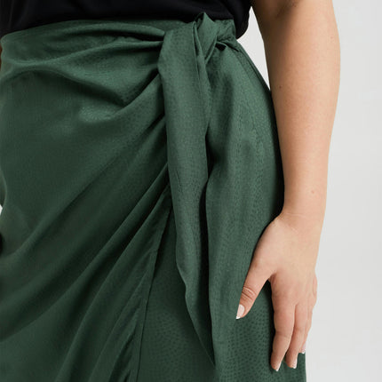 Women's High Waist Wrap Midi Skirt Slim Draped Front Bodycon Penci Skirts