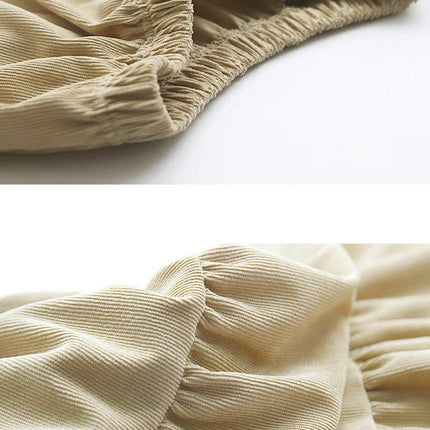 Women's Corduroy Flowy Skirts High Waisted Tiered A Line Midi Skirt