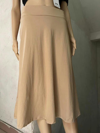Womens Casual A Line Swing Skirt High Waist Elegant Flared Midi Skirts