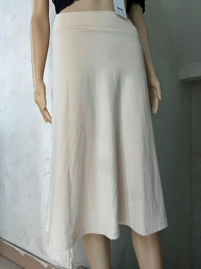 Womens Casual A Line Swing Skirt High Waist Elegant Flared Midi Skirts