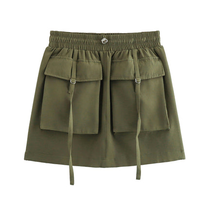 Cargo Skirts for Women High Waisted Casual Mini Skirts with Pockets
