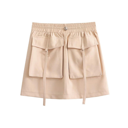 Cargo Skirts for Women High Waisted Casual Mini Skirts with Pockets