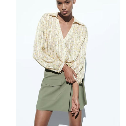 Women's High Waist Wrap Mini Skorts Asymmetrical Hem Casual Short Skirts