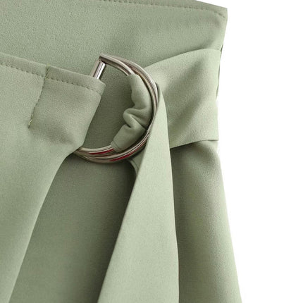 Women's High Waist Wrap Mini Skorts Asymmetrical Hem Casual Short Skirts