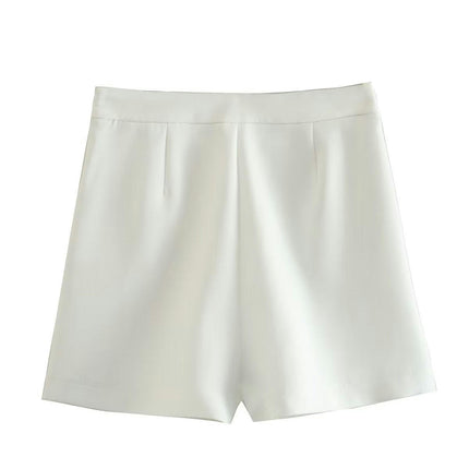Women's Casual High Waist Button Front Wrap Shorts Solid Skort Skirt