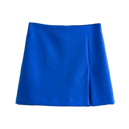 Women's High Waisted Shorts Casual Front Wrap Slit Skorts Skirt