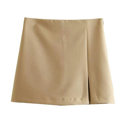 Women's High Waisted Shorts Casual Front Wrap Slit Skorts Skirt