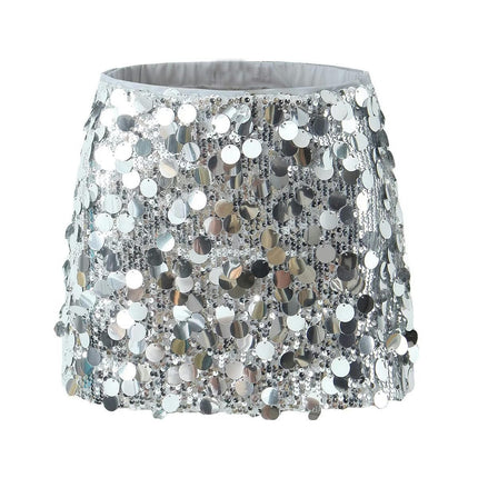 Women Sequin Pencil Mini Skirts Shiny Bodycon High Waisted Short Skirt