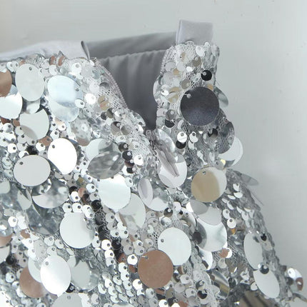 Women Sequin Pencil Mini Skirts Shiny Bodycon High Waisted Short Skirt